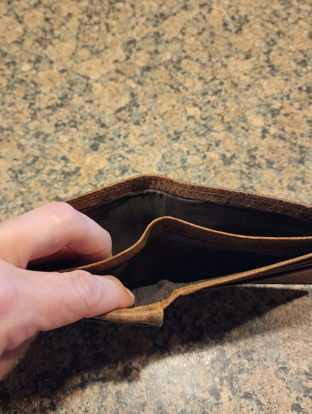 John Deere Brown Distressed Leather Bifold Wallet